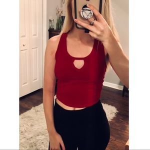 Red crop top